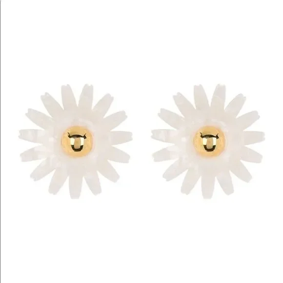 Lele Sadoughi mother pearl Daisy Button Ea…
